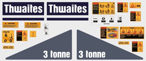 Thwaites tonne dumper decals - thwaites,