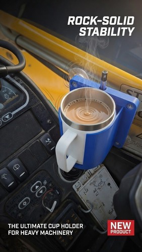Heavy machinery cup holder - machinery, for